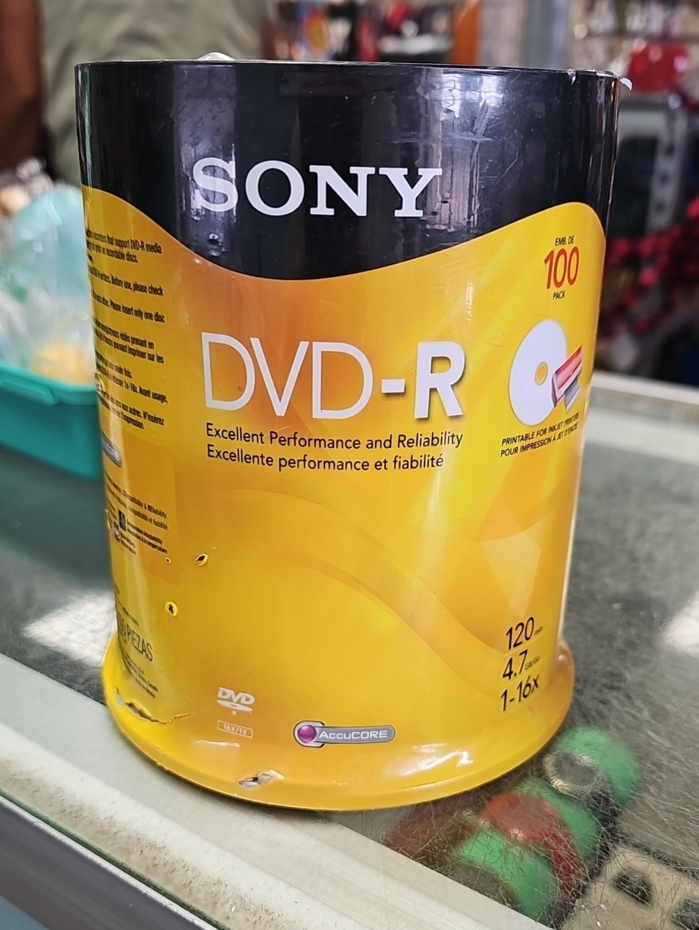 Sony 16x 4.7GB Inkjet Printable DVD-R 100 Pack